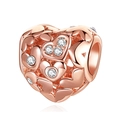 Luxuriöser roségoldener hohler Herz-Charm mit Zirkonia für individuelle DIY-Armbänder - Normale Spezifikation / Gestapeltes Hohlherz-Stil (16) / Roségold