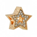 Golden star charm with zircon stones for charm bracelets featuring a hollow center - Gold Rhinestone Star Pendant (10)