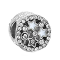 Silver alloy star charm with white stars and sparkling rhinestones for DIY bracelets - Silver Star Rhinestone Bead (15)