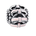 Silver bee lollipop charm with pink enamel bows for DIY jewelry making and bracelets - Silver Pink Enamel Bow Style (5278561255381)
