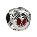 Charm vintage in argento traforato con cuore in smalto rosso e incisione LOVE per bracciali - taglia standard / Stile Cuore Rosso (6)