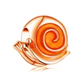 Rose gold snail charm with orange enamel spiral texture for DIY bracelet jewelry - Rose Gold Orange