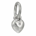 Classic silver alloy heart-shaped pendant charm for DIY bracelet with polished finish - Silver Polished Heart Pendant (037)