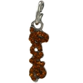 Silver love letter charm with amber rhinestones for DIY bracelets and necklaces - Silver Orange Gem Love Letter Pendant (038)