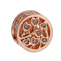 Roségoldener Lebensbaum-Anhänger mit hohlen Herzen und Zirkonia für DIY-Armbänder - Herzblatt-Stammbaum-Perle (7)