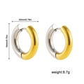 Orecchini a cerchio bicolore in oro 18K e acciaio inossidabile da donna, 20mm - Oro e Argento