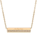 Detailed view of gold pendant with Be fearless engraving and micro-pave cubic zirconia - Be fearless-Gold