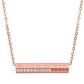 Rose gold bar necklace with You hold my heart forever engraving and red gradient gems - You hold my heart forever-Rose Gold
