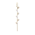 Detail of gold lightning stud earring with marquise-cut zircons and vine leaves - Marquise Rhinestone Leaf Ear Crawler(A-8-4-2-7)