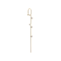 Detailed view of a long gold-plated drop earring with five sparkling cubic zirconia stones - Five Zirconia (21395_2)