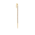 Detail of gold-plated lightning earrings featuring a row of white zircon pavé setting - Row of Zirconia (21395_3)