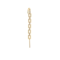 Close-up of gold chain link earring featuring white zircon micro-pave crystals - Square Design (21395_7)