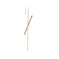 Detail of gold lightning bolt ear cuff with sparkling pearls and zircon inlay detail - Cross Zirconia (21395_9)