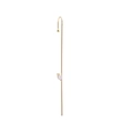 Detailed view of gold plated vertical drop earring with marquise cut zircon stone - Marquise Zirconia Leaf (21395_12)