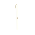 Detail showing the gold lightning bar earring with a central clear zircon inlay - Single Zirconia (21395_13)