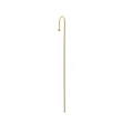 Detailed view of a gold-plated J-shaped stud earring with a small pearl and zircon accent - Smooth Bead (21395_15)