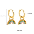 Y2K gold enamel rainbow hoop earrings for women, colorful 2.2cm charm drop jewelry - Rainbow