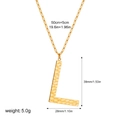 Detail of gold hammered letter L pendant on paperclip chain with 39x28mm size - Letter L
