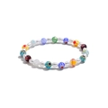Primer plano de cuentas de vidrio coloridas y perlas barrocas en pulsera artesanal Y2K - Estilo de Cuenta de Vidrio Floral Colorida (B370_2)