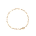 Detailed macro of gold-toned alloy chain necklace with retro textured links and toggle clasp - OT Clasp Retro Style (11506_3)