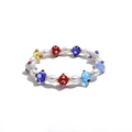 Detalle de pulsera de perlas con cuentas de ojo turco de colores y espaciadores - Estilo Bohemio Ojo Turco (B370_8)