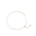 Close-up of gold chunky oval link chain necklace with lobster clasp and extender - Long Oval Link (11506_10)
