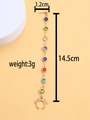 Détail des perles colorées et du pendentif couronne avec dimensions 14,5 cm par 1,2 cm - Style Perles de Verre Colorées Or (A04256)