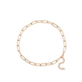 Detail of gold chunky paperclip chain necklace with lobster clasp and adjustable tail - Gold Paperclip Chain (11506_14)