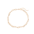 Macro detail of gold chunky link chain with adjustable lobster clasp and extender - Gold Choker (11506_12)