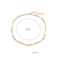 Detail of chunky gold chain necklace showing 40+5cm length specs and lobster clasp - Paperclip Style (11506_2)