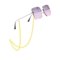 Y2K square purple gradient sunglasses with chunky bright yellow acrylic chain accessory - Fluorescent Yellow (11263_2)