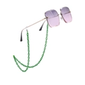 Y2K square sunglasses with gradient pink lenses and chunky green acrylic chain strap - Fluorescent Green (11263_5)