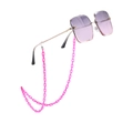 Detail of purple gradient oversized sunglasses with chunky pink acrylic chain links - Magenta (11263_3)