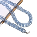 Detailed view of light blue acrylic eyewear chain with non-slip silicone loops for glasses - Transparent Blue (GC066_9)