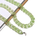 Close-up of translucent light green acrylic eyewear chain with silicone loops - Mint Green (GC066_12)