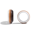 Y2K resin ring with triple layers in white, orange, and pearly brown finishes - Brown Coffee Color Block Style (R369_5)