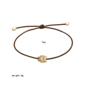 Brown leather cord bracelet featuring a golden owl pendant with adjustable 7cm diameter - Brown Owl