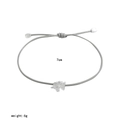 Gray adjustable rope bracelet featuring a silver unicorn charm with 7cm diameter and 6g weight - Silver Unicorn