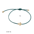 Adjustable dark green cord bracelet featuring a gold anchor charm and metallic caps - Dark Green Anchor