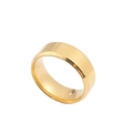 Polished gold stainless steel 8mm band ring with beveled edges for men and women - US 7 / Gold