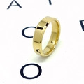 Bague minimaliste en acier inoxydable doré poli avec bords biseautés élégants - US 7 / 6mm Or