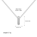 Silver-tone bubble initial necklace with 50cm O-chain and 10mm letter pendant - Cylindrical Pendant / Silver