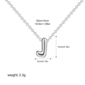 Polished stainless steel letter J bubble pendant necklace with 50cm chain length - Letter J / Silver