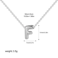 Polished silver stainless steel letter F bubble pendant necklace with 50cm chain - Letter F / Silver