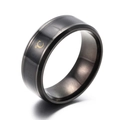 Fashionable black temperature-sensitive stainless steel ring with Celsius display - US 6 / Temperature Sensitive Black