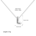 Polished silver bubble initial L pendant necklace in stainless steel with link chain - Letter L / Silver