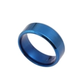 Minimalist 8mm wide blue stainless steel ring with double beveled edges for men - US 7 / Blue