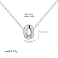 Polished silver stainless steel necklace featuring a minimalist bubble letter O pendant - Letter O / Silver