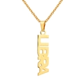 Minimalist 18K gold plated stainless steel Libra zodiac letter pendant necklace - Gold Libra