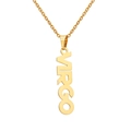 Polished 18K gold stainless steel Virgo zodiac pendant necklace on a delicate chain - Gold Virgo